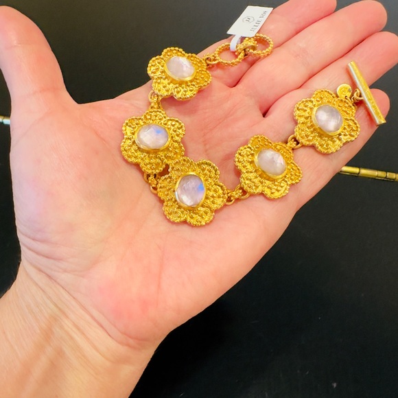 NWT Authentic Luxury Julie Vos Flower Station Iridescent Rose Statement Bracelet - Picture 15 of 17